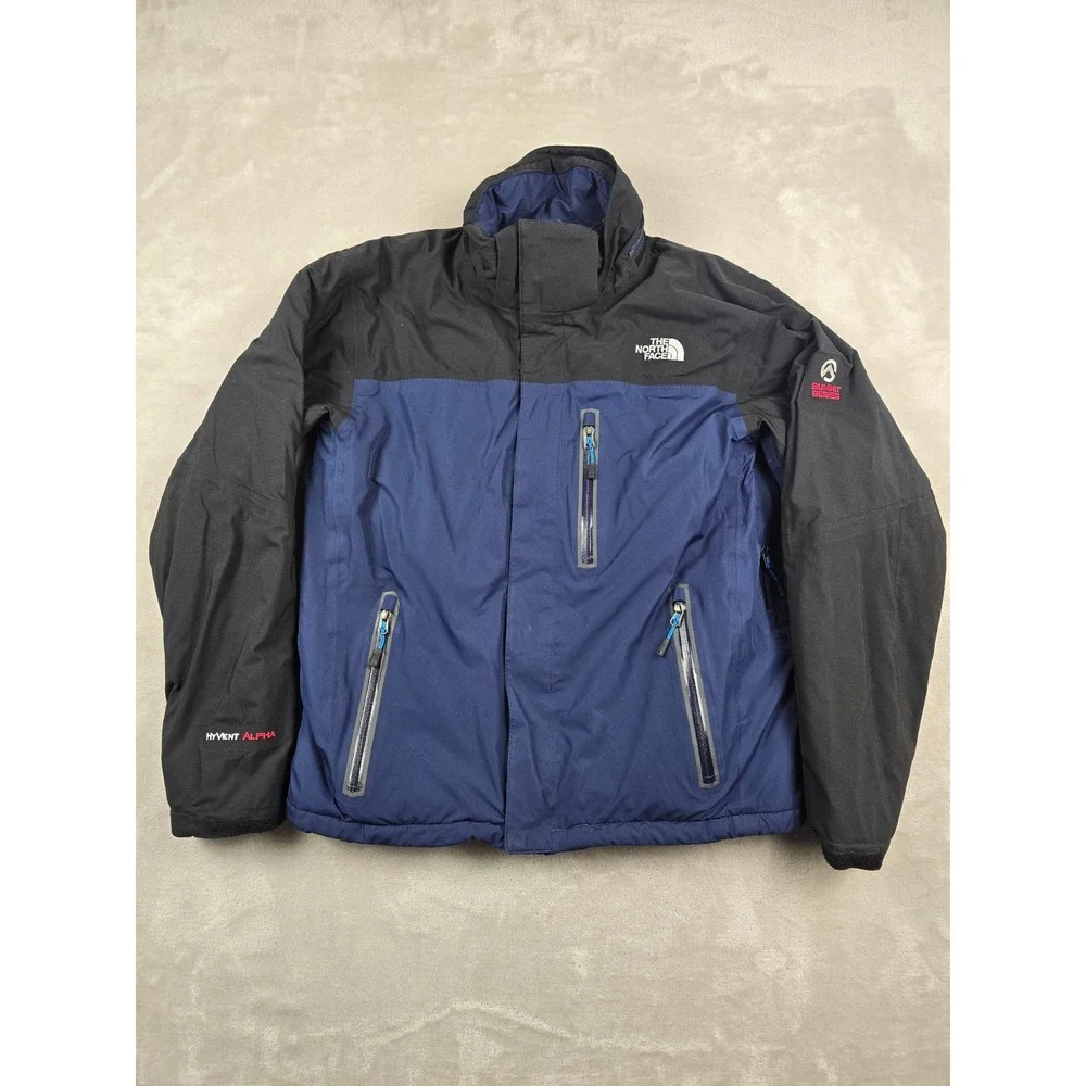 The North Face Summit Series‎ Jacket Mens M Blue Black HyVent Alpha Coat *Read